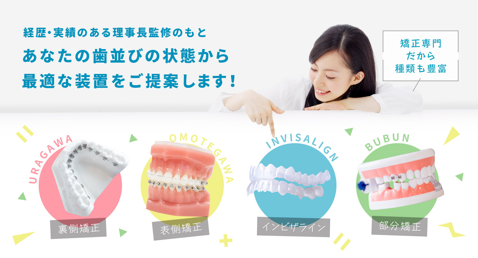 あなたの歯並びの状態から最適な装置をご提案します！