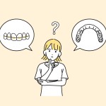 歯列矯正の治療方法に悩むイラスト
