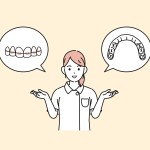 ワイヤー矯正とマウスピース型矯正の比較イラスト