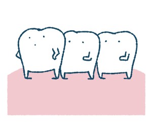 整列する歯のイラスト