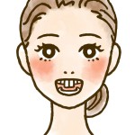 出っ歯の女性のイラスト