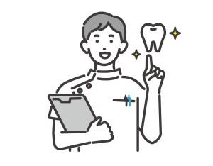 男性の若い歯科医師のイラスト