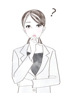 悩む白衣の女のイメージイラスト