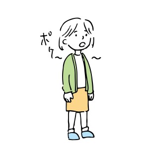 ぼーっとする女の子のイラスト