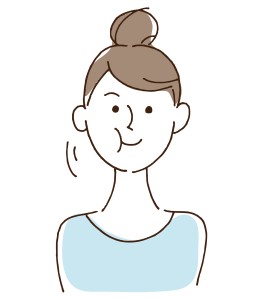 よく噛む女性のイラスト