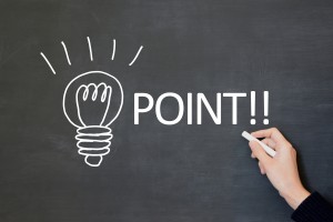 黒板にPOINTの文字