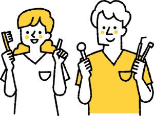 説明している歯科医師イラスト